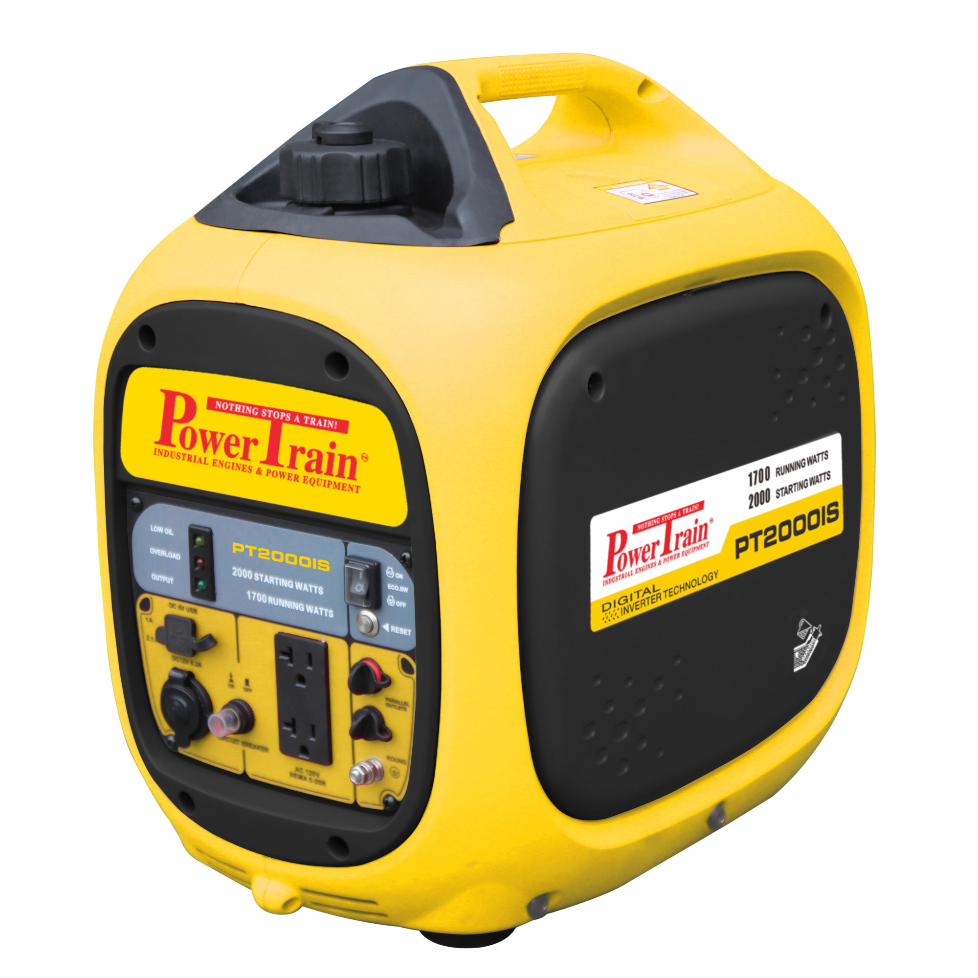 Powertrain Gas Inverter Generator — 2000 Watts, 79cc OHV Engine, Recoil Start, Model# PT2000IS